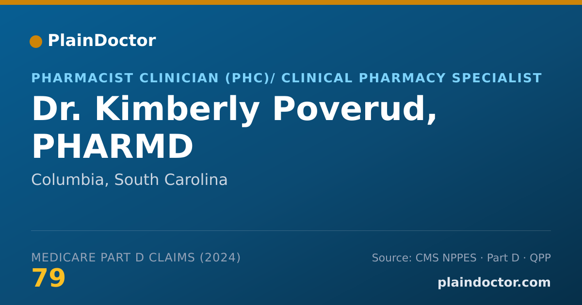 Shareable card for Kimberly Poverud, PHARMD - Pharmacist Clinician (PhC)/ Clinical Pharmacy Specialist, Columbia, SC