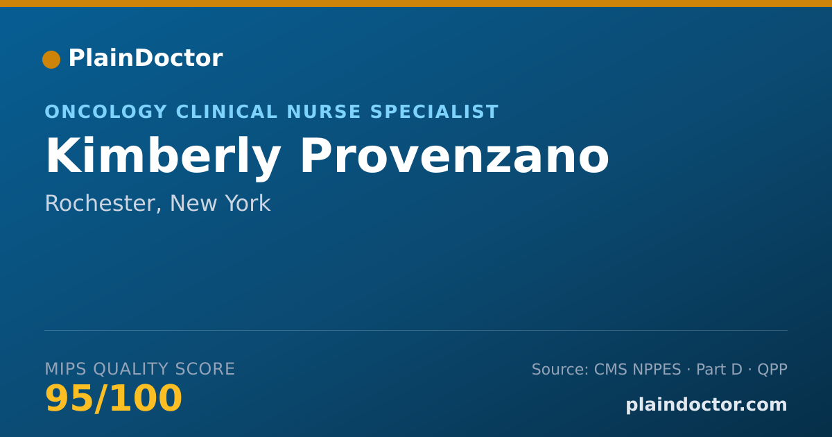 Shareable card for Kimberly Provenzano - Oncology Clinical Nurse Specialist, Rochester, NY