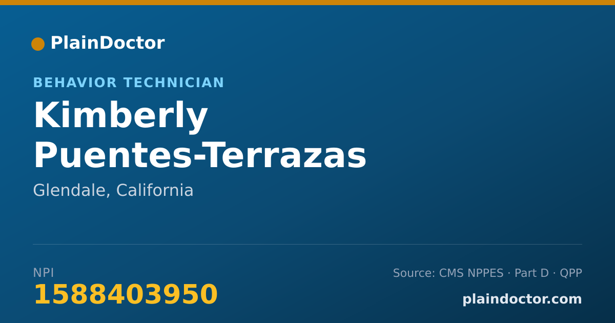 Shareable card for Kimberly Puentes-Terrazas - Behavior Technician, Glendale, CA