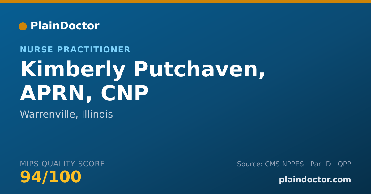 Shareable card for Kimberly Putchaven, APRN, CNP - Nurse Practitioner, Warrenville, IL