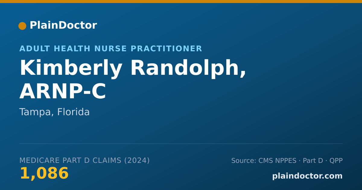 Shareable card for Kimberly Randolph, ARNP-C - Adult Health Nurse Practitioner, Tampa, FL