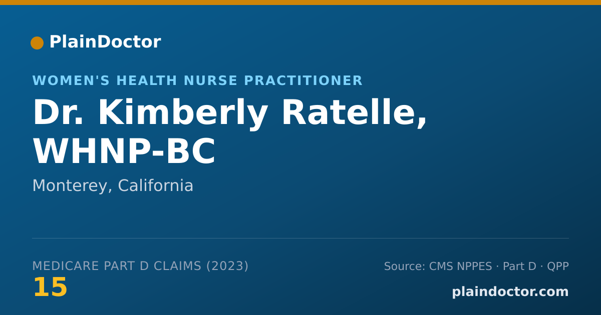 Shareable card for Kimberly Ratelle, WHNP-BC - Women's Health Nurse Practitioner, Monterey, CA