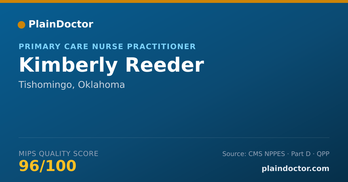 Shareable card for Kimberly Reeder - Primary Care Nurse Practitioner, Tishomingo, OK