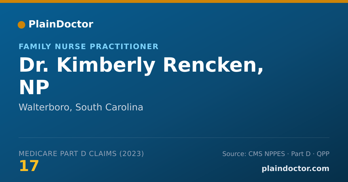 Shareable card for Kimberly Rencken, NP - Family Nurse Practitioner, Walterboro, SC