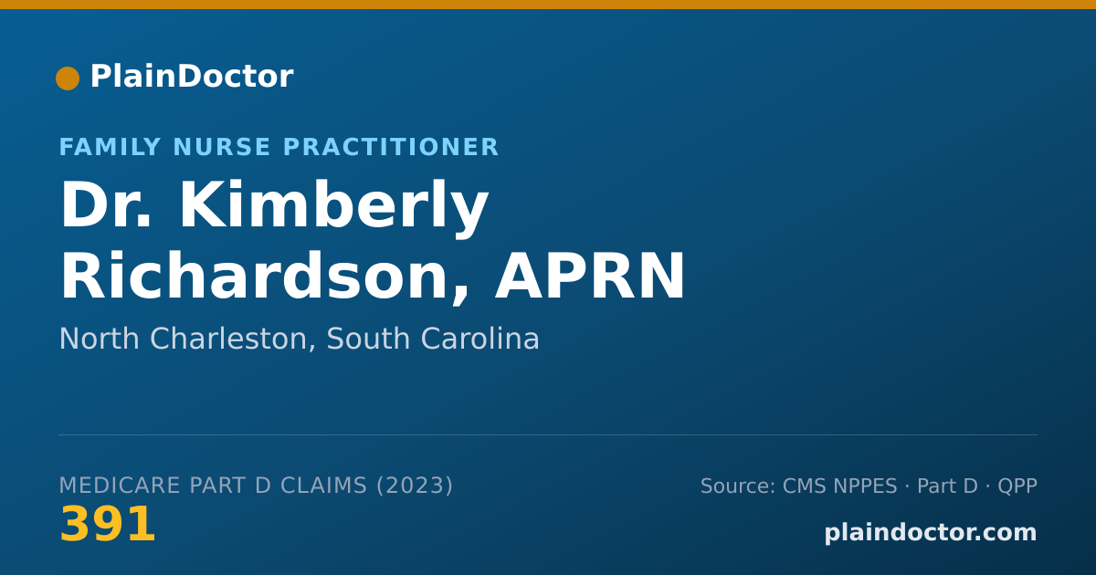 Shareable card for Kimberly Richardson, APRN - Family Nurse Practitioner, North Charleston, SC