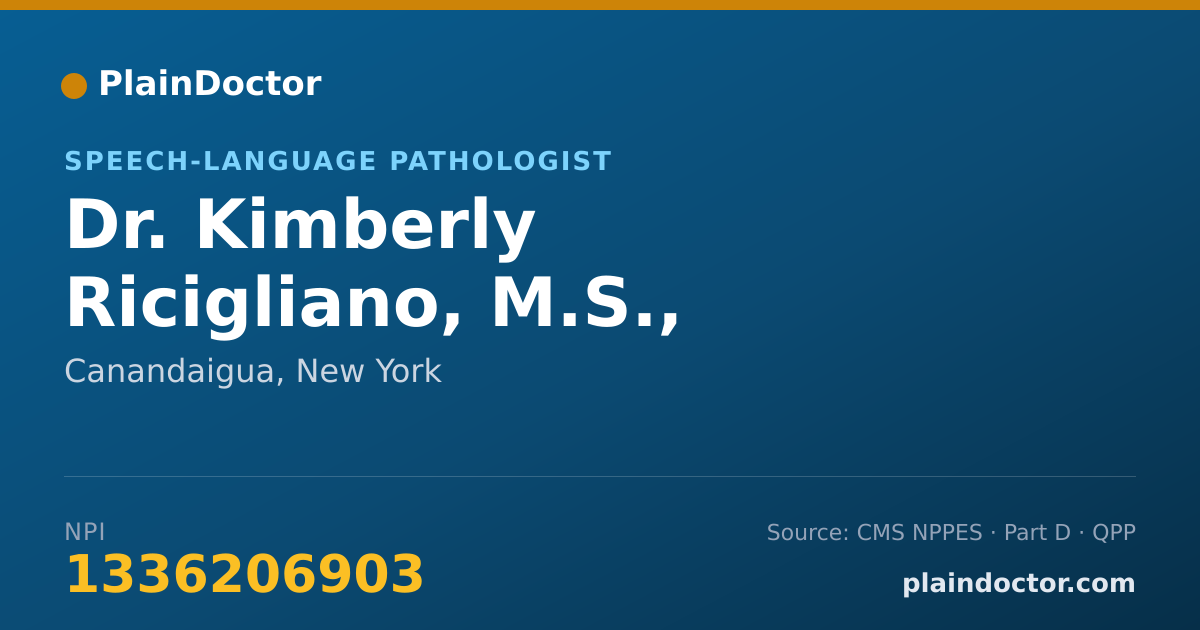 Shareable card for Kimberly Ricigliano, M.S., CCC-SLP - Speech-Language Pathologist, Canandaigua, NY