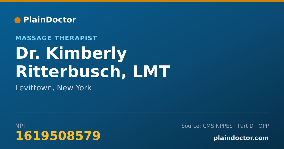 Shareable card for Kimberly Ritterbusch, LMT - Massage Therapist, Levittown, NY