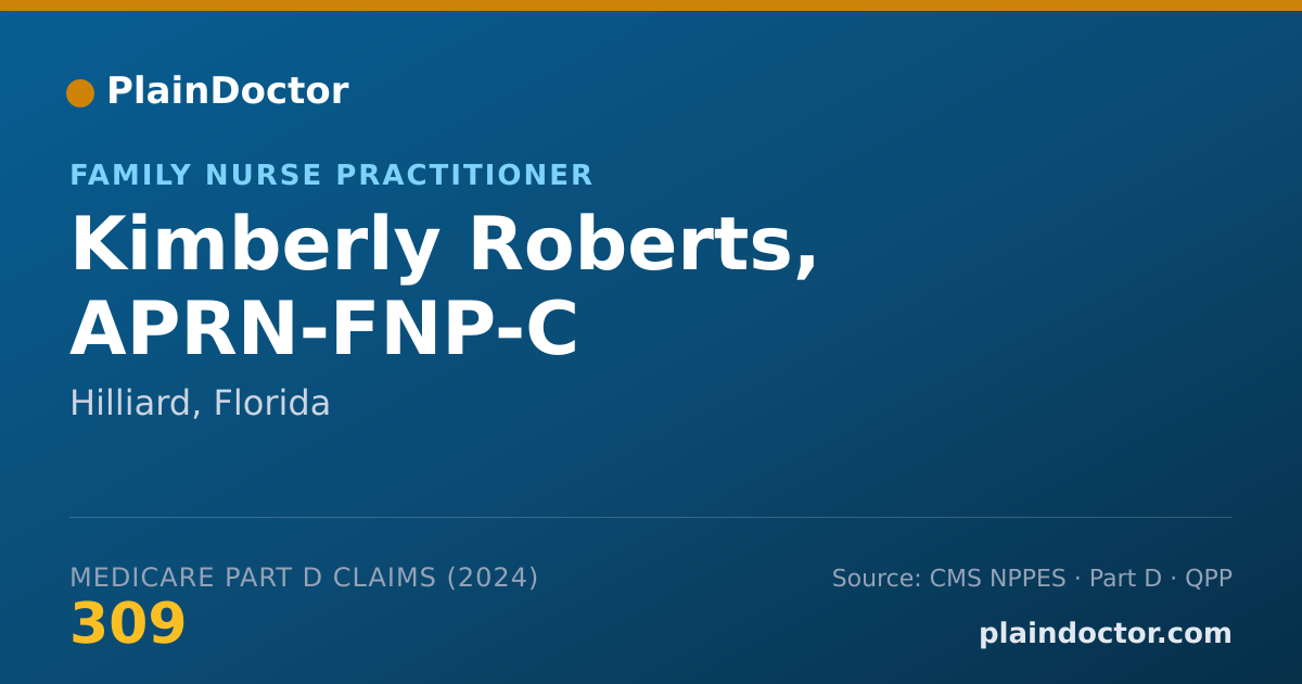 Shareable card for Kimberly Roberts, APRN-FNP-C - Family Nurse Practitioner, Hilliard, FL
