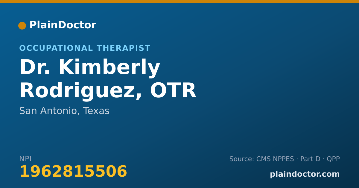 Shareable card for Kimberly Rodriguez, OTR - Occupational Therapist, San Antonio, TX