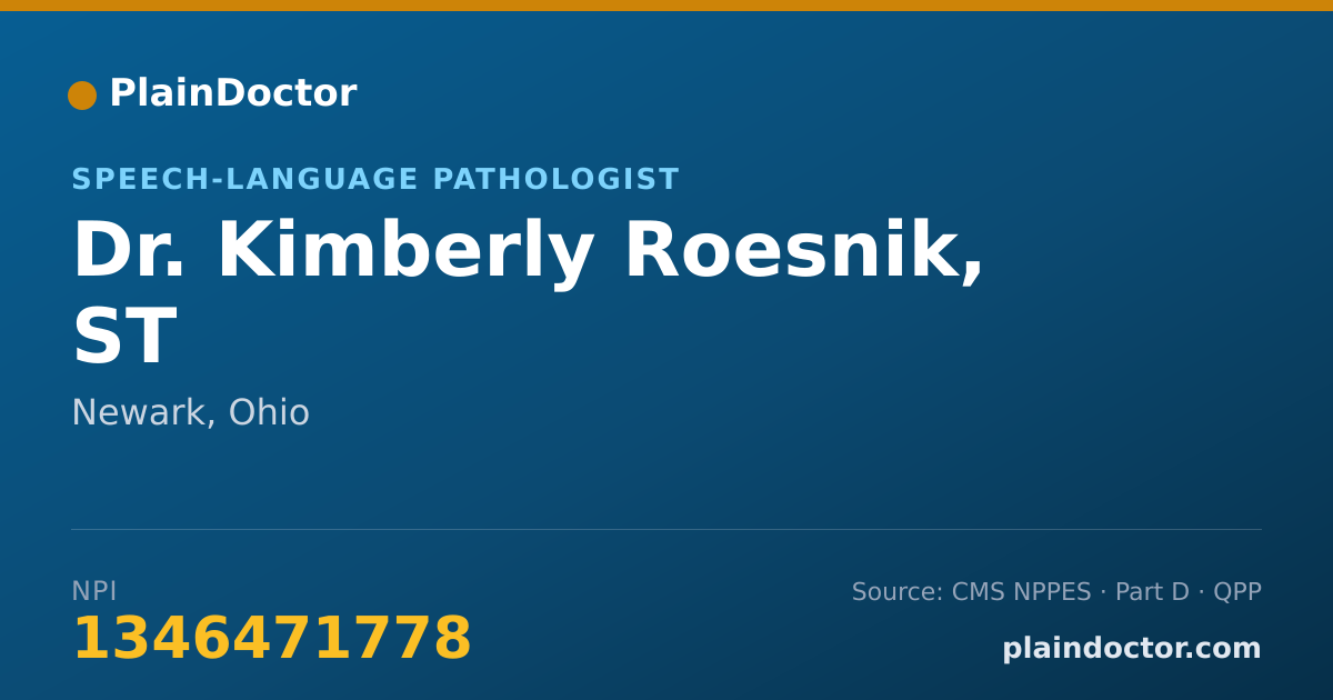 Shareable card for Kimberly Roesnik, ST - Speech-Language Pathologist, Newark, OH