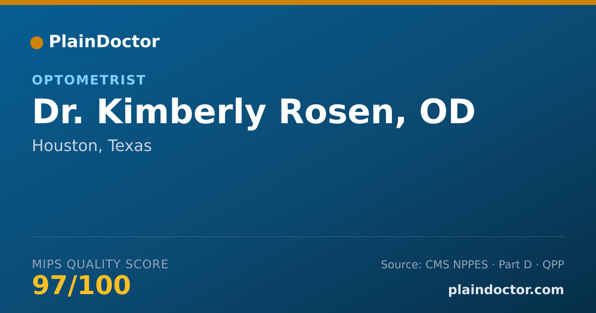 Shareable card for Kimberly Rosen, OD - Optometrist, Houston, TX