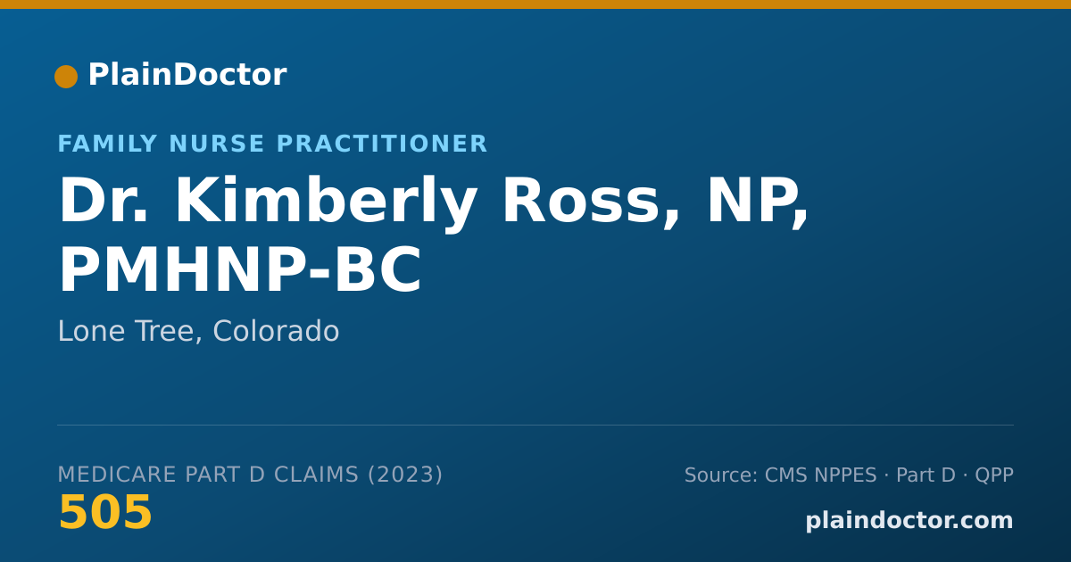 Shareable card for Kimberly Ross, NP, PMHNP-BC - Family Nurse Practitioner, Lone Tree, CO