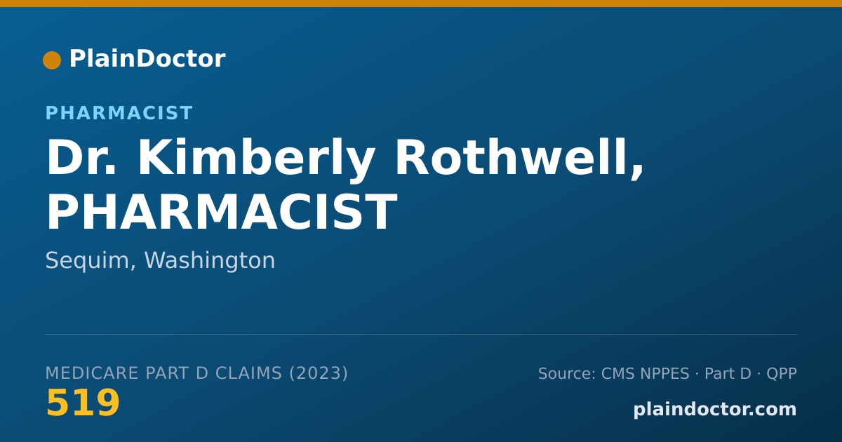 Shareable card for Kimberly Rothwell, PHARMACIST - Pharmacist, Sequim, WA