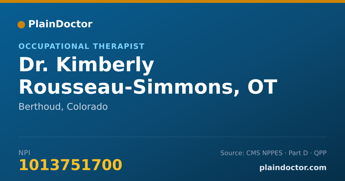 Shareable card for Kimberly Rousseau-Simmons, OT - Occupational Therapist, Berthoud, CO