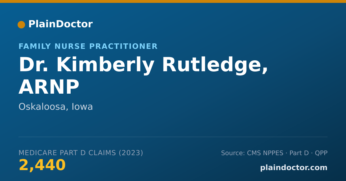 Shareable card for Kimberly Rutledge, ARNP - Family Nurse Practitioner, Oskaloosa, IA