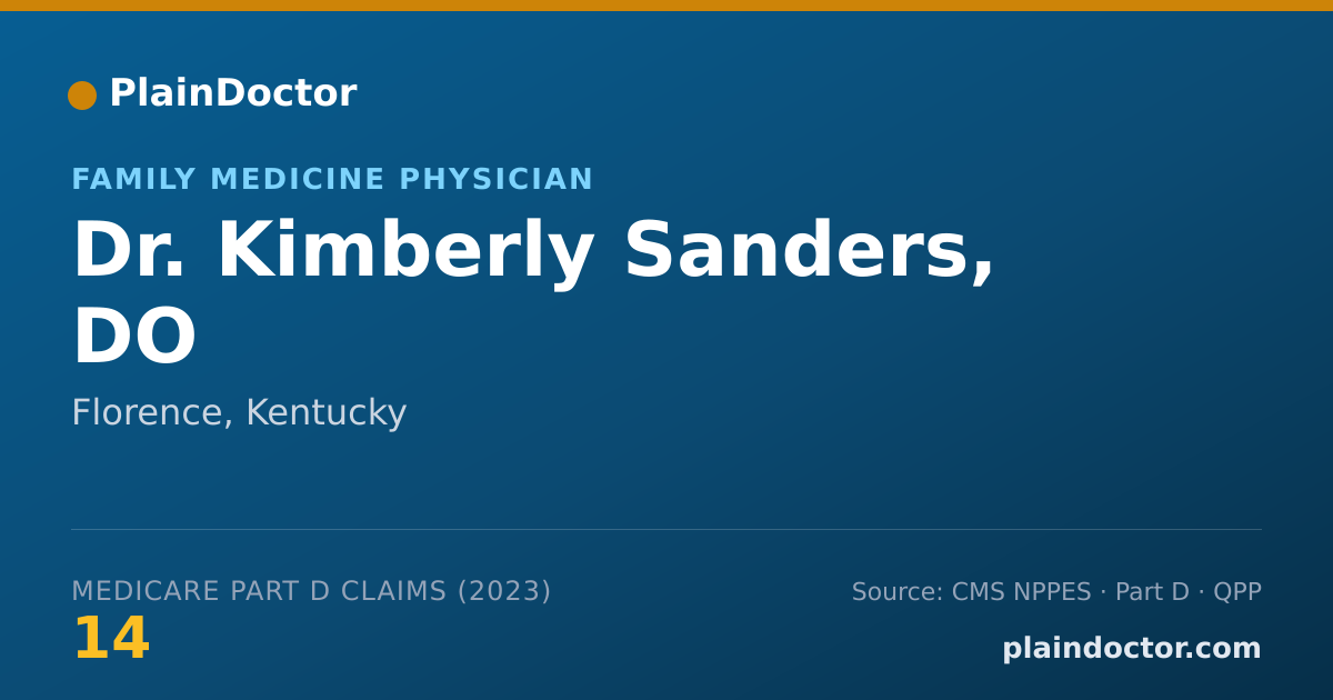 Shareable card for Kimberly Sanders, DO - Family Medicine Physician, Florence, KY
