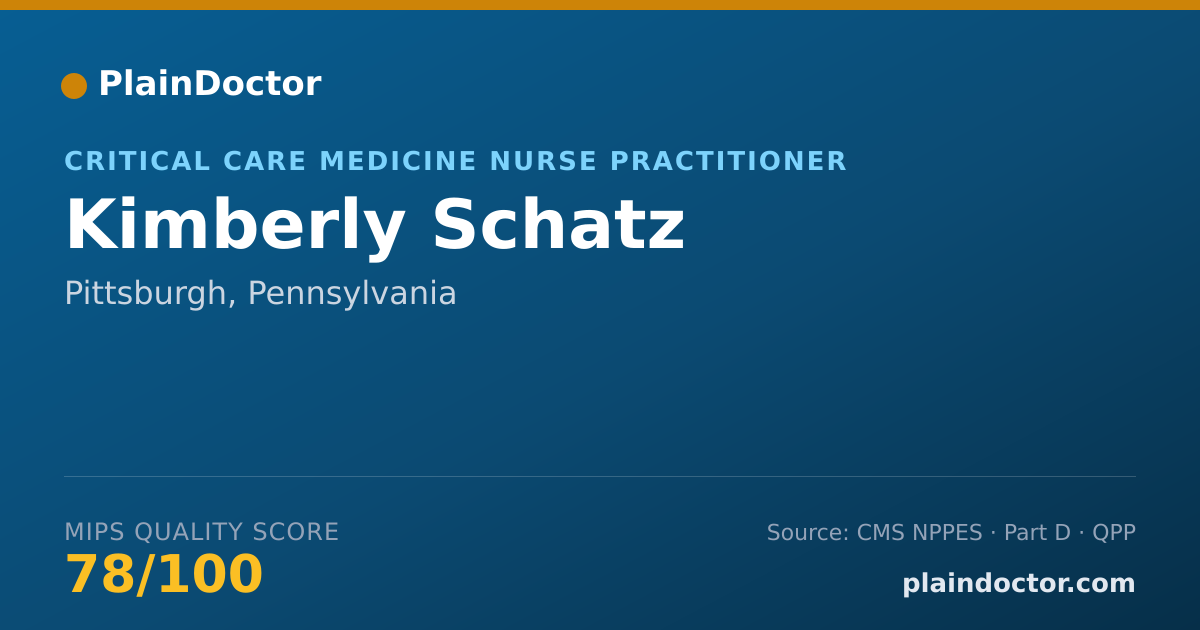 Shareable card for Kimberly Schatz - Critical Care Medicine Nurse Practitioner, Pittsburgh, PA