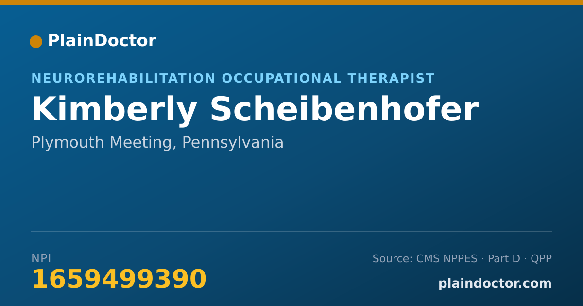 Shareable card for Kimberly Scheibenhofer - Neurorehabilitation Occupational Therapist, Plymouth Meeting, PA