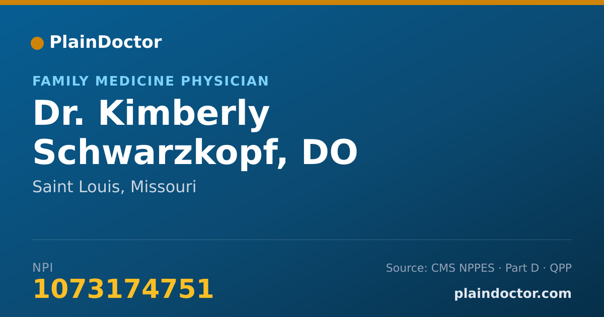 Shareable card for Kimberly Schwarzkopf, DO - Family Medicine Physician, Saint Louis, MO