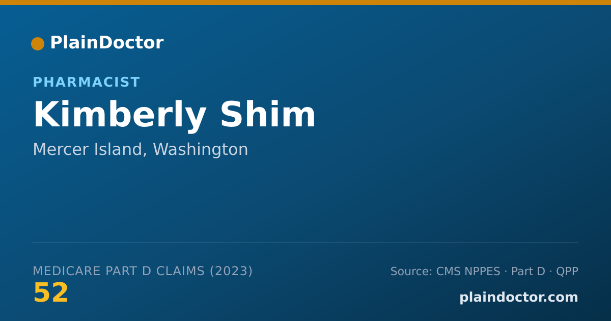 Shareable card for Kimberly Shim - Pharmacist, Mercer Island, WA