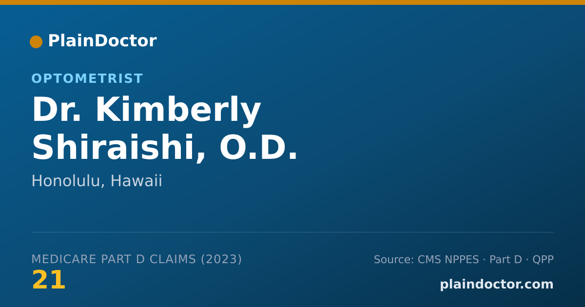Shareable card for Kimberly Shiraishi, O.D. - Optometrist, Honolulu, HI