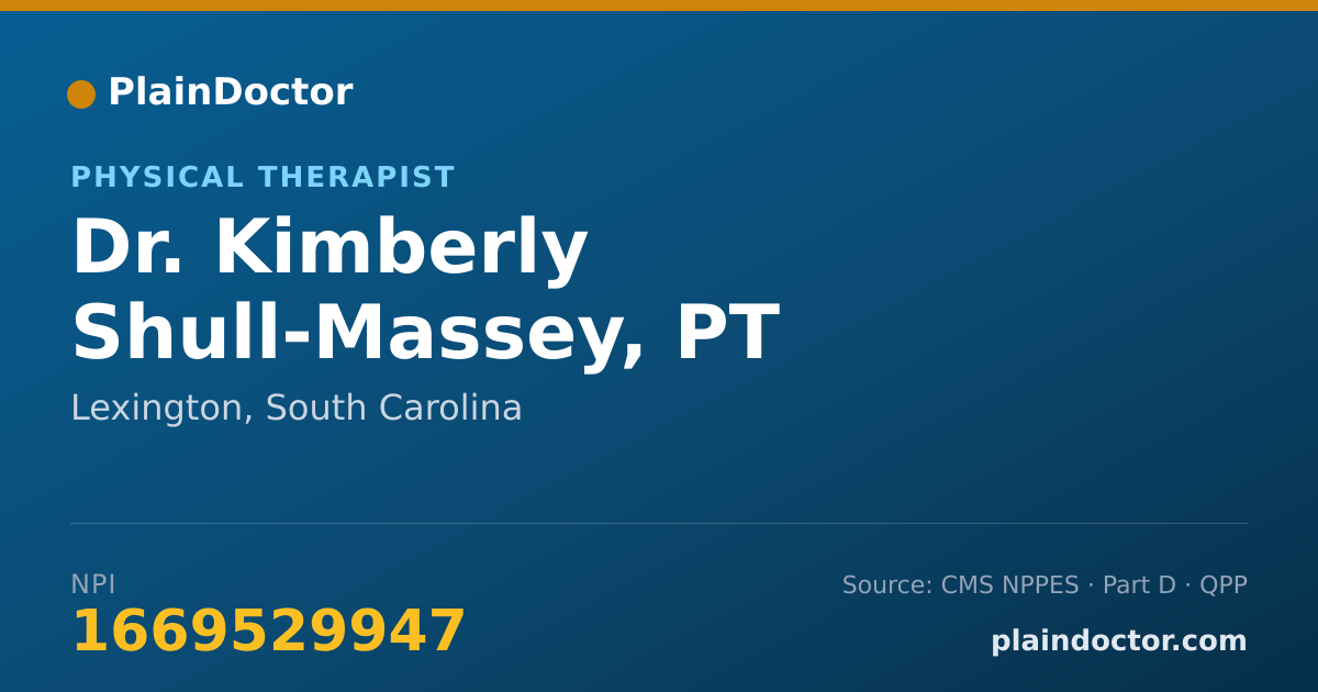 Shareable card for Kimberly Shull-Massey, PT - Physical Therapist, Lexington, SC