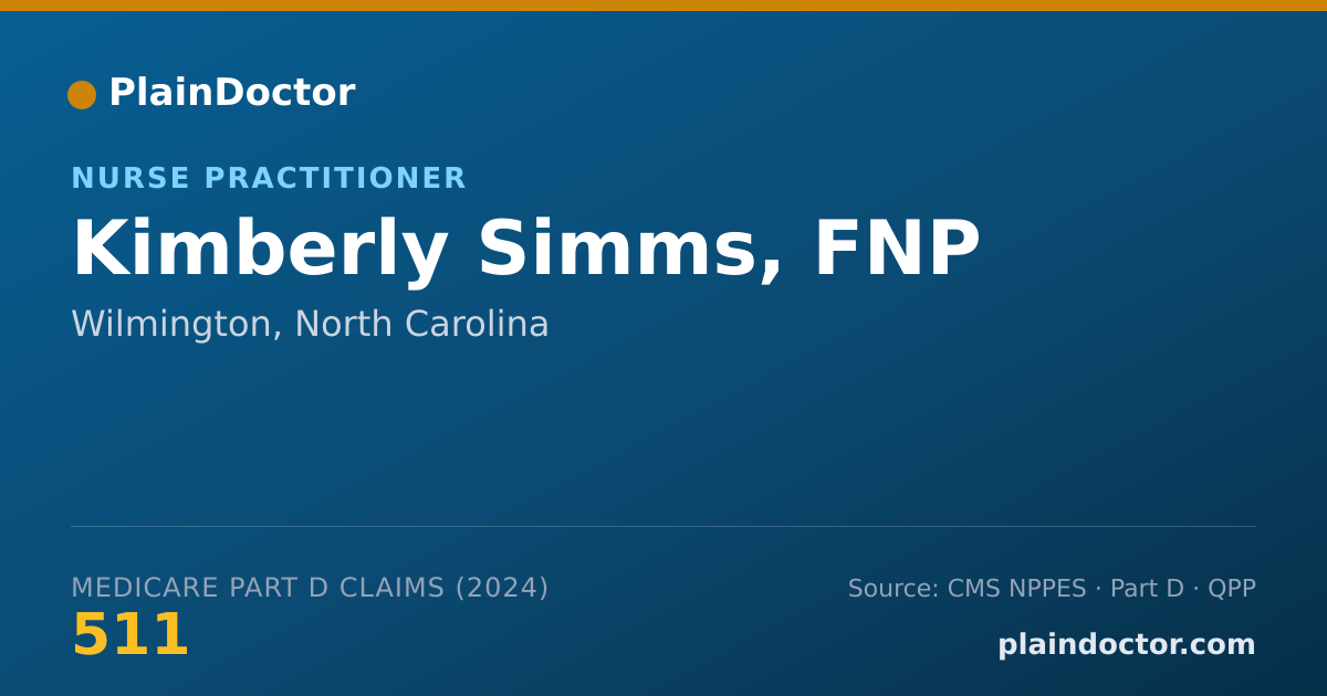 Shareable card for Kimberly Simms, FNP - Family Nurse Practitioner, Wilmington, NC