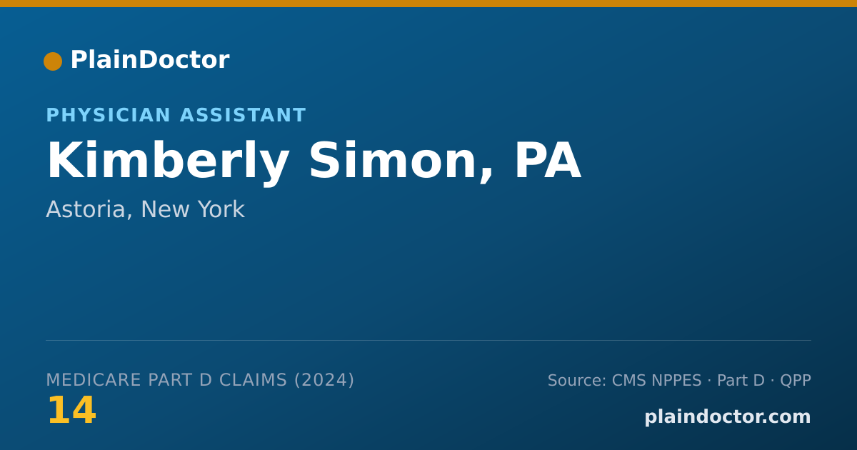 Shareable card for Kimberly Simon, PA - Physician Assistant, Astoria, NY