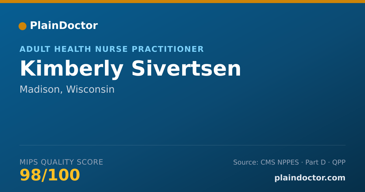 Shareable card for Kimberly Sivertsen - Adult Health Nurse Practitioner, Madison, WI