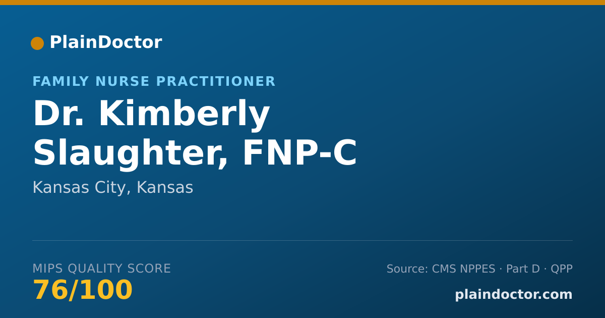 Shareable card for Kimberly Slaughter, FNP-C - Family Nurse Practitioner, Kansas City, KS