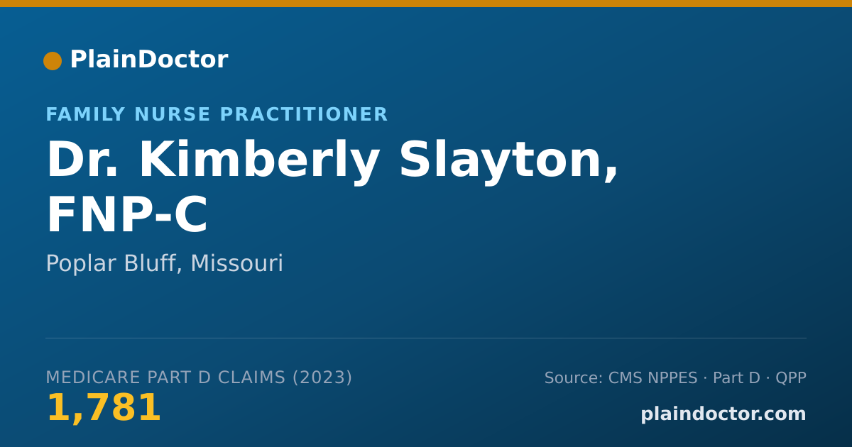 Shareable card for Kimberly Slayton, FNP-C - Family Nurse Practitioner, Poplar Bluff, MO