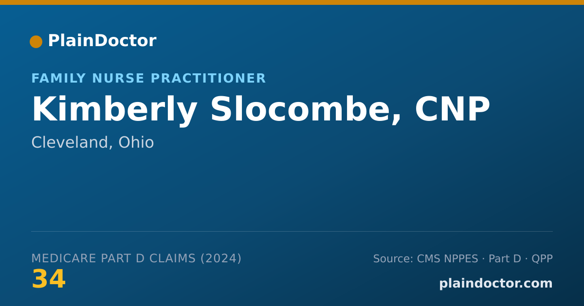 Shareable card for Kimberly Slocombe, CNP - Family Nurse Practitioner, Cleveland, OH