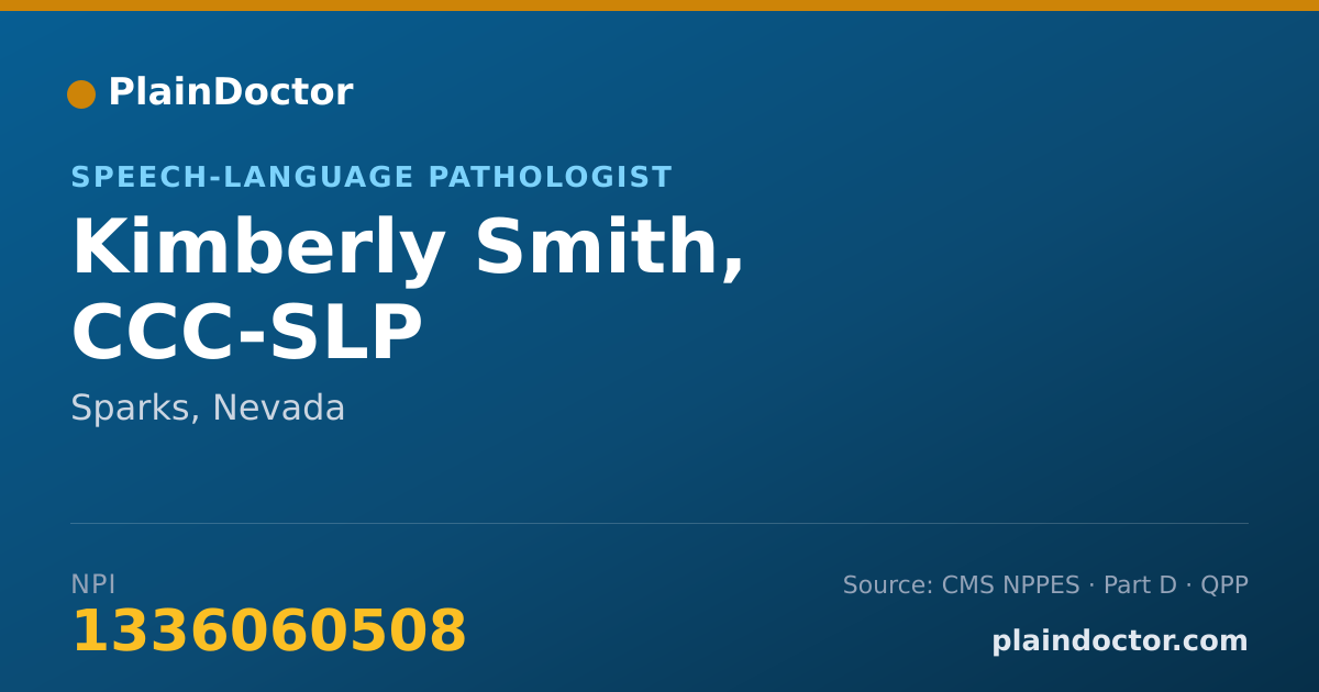 Shareable card for Kimberly Smith, CCC-SLP - Speech-Language Pathologist, Sparks, NV