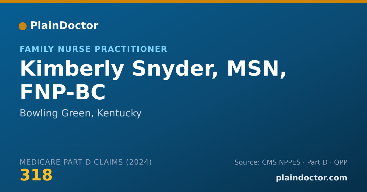Shareable card for Kimberly Snyder, MSN, FNP-BC - Family Nurse Practitioner, Bowling Green, KY