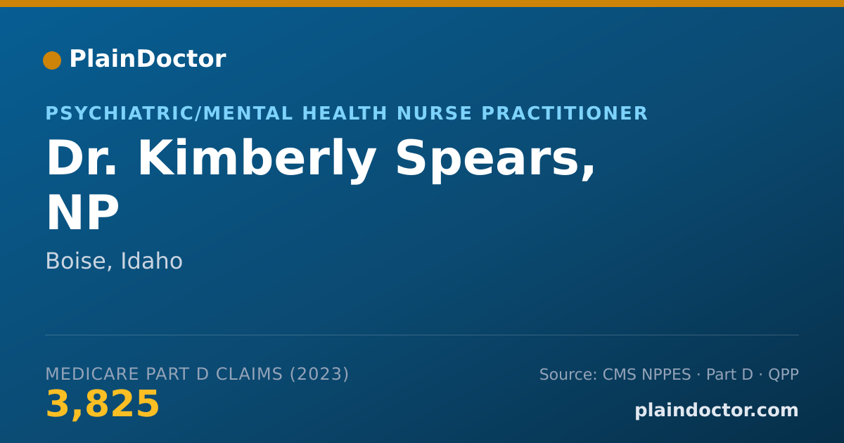 Shareable card for Kimberly Spears, NP - Psychiatric/Mental Health Nurse Practitioner, Boise, ID
