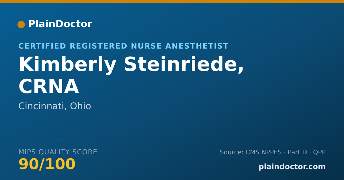 Shareable card for Kimberly Steinriede, CRNA - Certified Registered Nurse Anesthetist, Cincinnati, OH