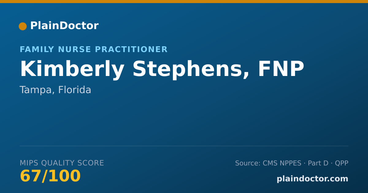 Shareable card for Kimberly Stephens, FNP - Family Nurse Practitioner, Tampa, FL