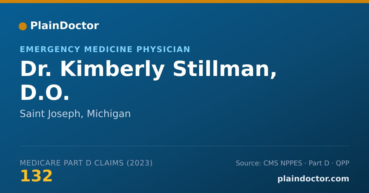 Shareable card for Kimberly Stillman, D.O. - Emergency Medicine Physician, Saint Joseph, MI