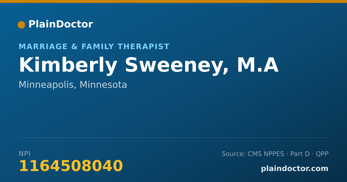 Shareable card for Kimberly Sweeney, M.A - Marriage & Family Therapist, Minneapolis, MN