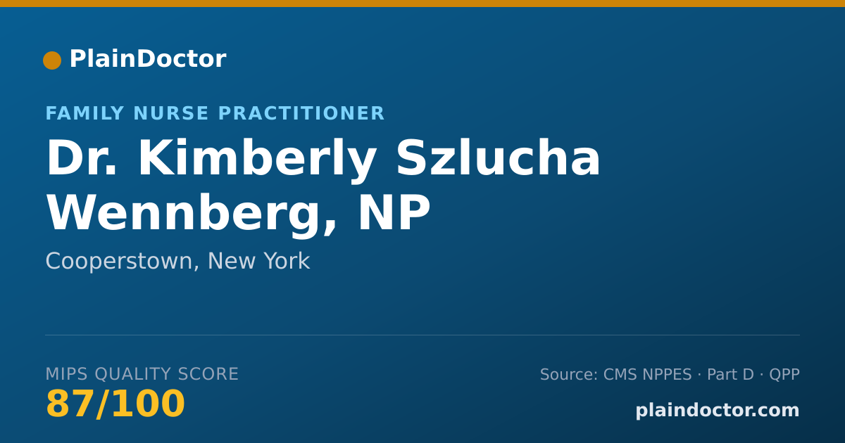 Shareable card for Kimberly Szlucha Wennberg, NP - Family Nurse Practitioner, Cooperstown, NY