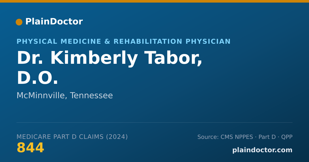 Shareable card for Kimberly Tabor, D.O. - Physical Medicine & Rehabilitation Physician, McMinnville, TN