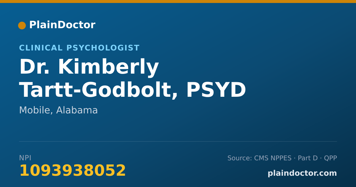 Shareable card for Kimberly Tartt-Godbolt, PSYD - Clinical Psychologist, Mobile, AL