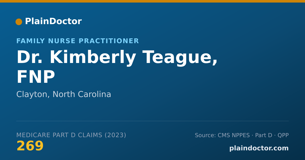 Shareable card for Kimberly Teague, FNP - Family Nurse Practitioner, Clayton, NC