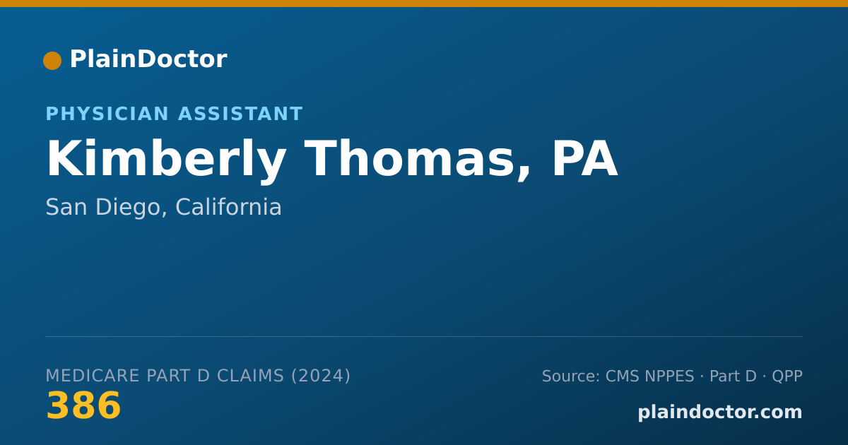 Shareable card for Kimberly Thomas, PA - Physician Assistant, San Diego, CA