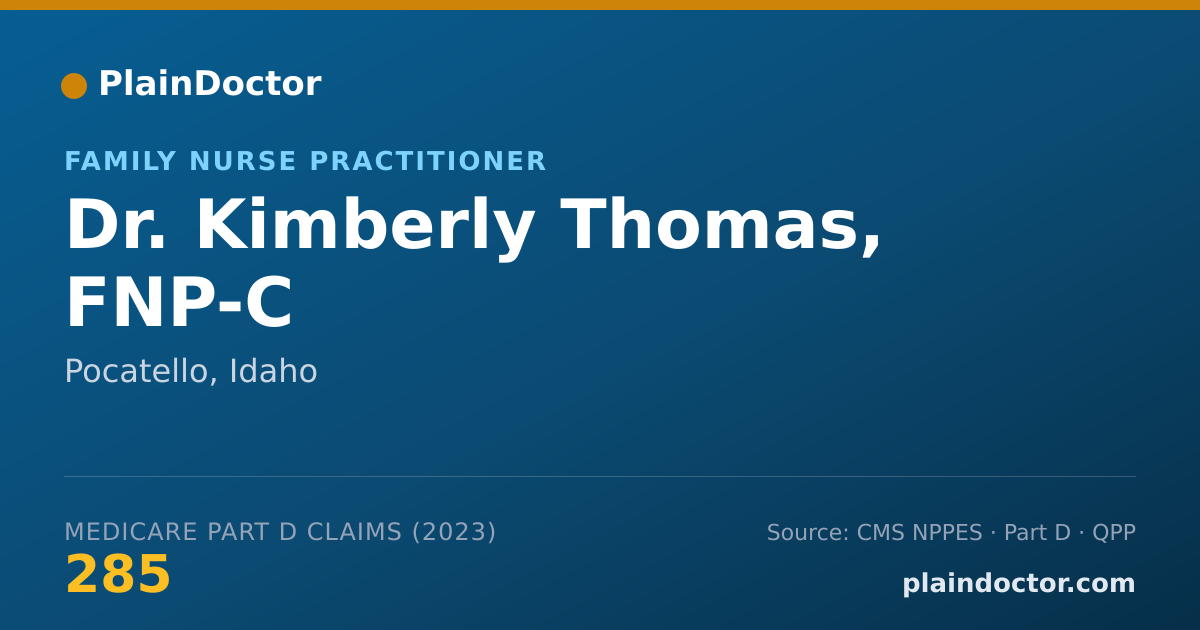 Shareable card for Kimberly Thomas, FNP-C - Family Nurse Practitioner, Pocatello, ID