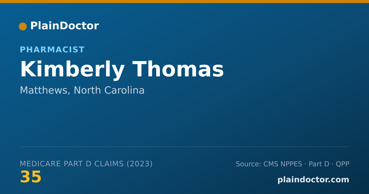 Shareable card for Kimberly Thomas - Pharmacist, Matthews, NC