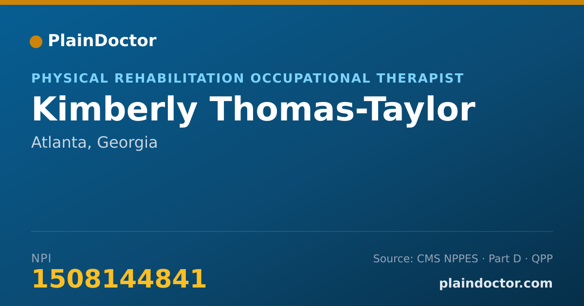 Shareable card for Kimberly Thomas-Taylor - Physical Rehabilitation Occupational Therapist, Atlanta, GA