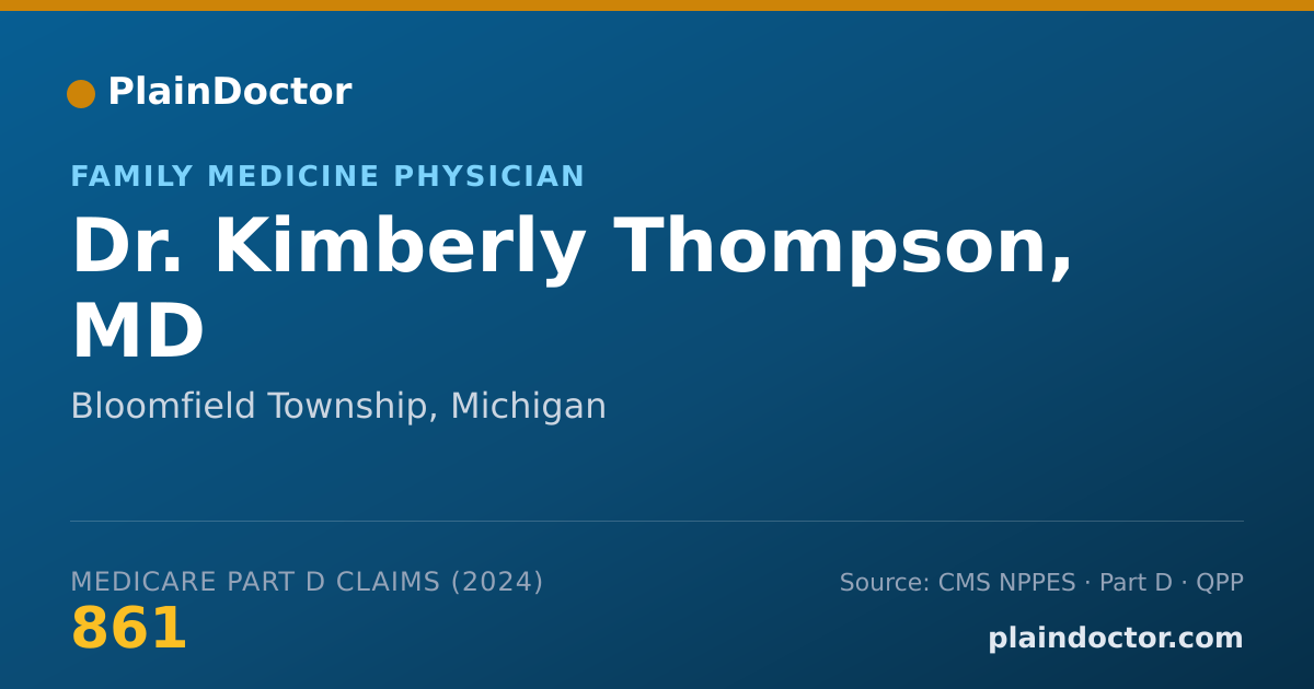 Shareable card for Kimberly Thompson, MD - Family Medicine Physician, Bloomfield Township, MI