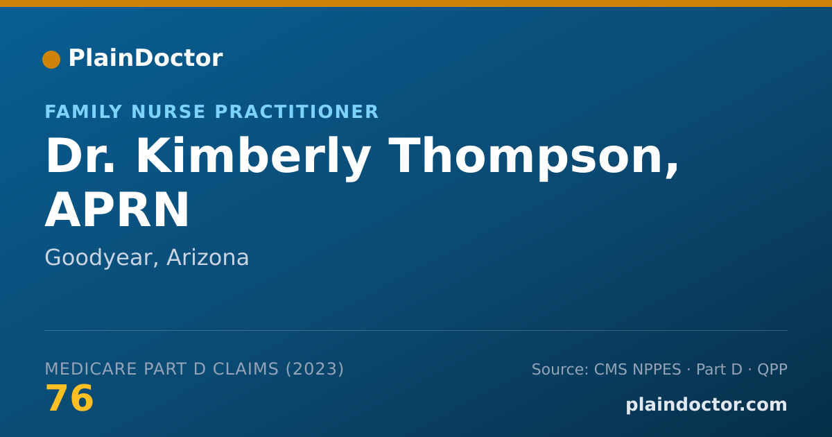 Shareable card for Kimberly Thompson, APRN - Family Nurse Practitioner, Goodyear, AZ