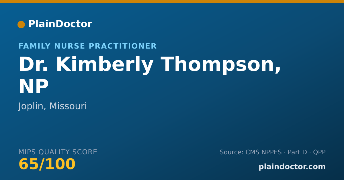 Shareable card for Kimberly Thompson, NP - Family Nurse Practitioner, Joplin, MO